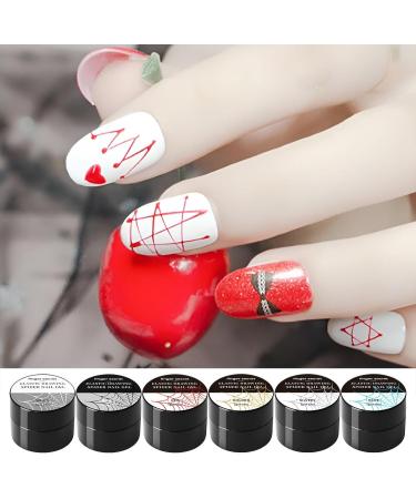 Painting Gel for | 6 Colors Wire Drawing Nail Gel Gel Art Nail Polish - Elastic Gel Nail Polish Liner Gel Liner for Natural Nails False Nails - Buy Online on GoSupps.com