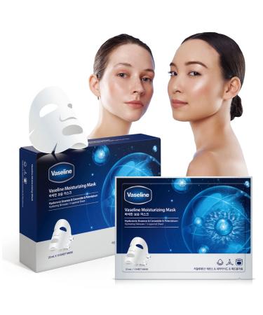 Vaseline Moisturizing Face Facial Mask Sheet Skin Care Essence HYDRATION RETENTION SKIN BARRIER REINFORCEMENT Made in Korea 10 Count