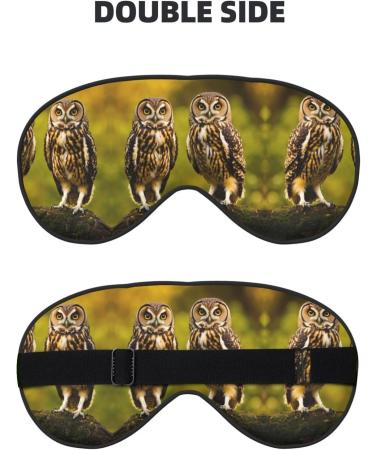 Cute Brown Cartoon Owls Unisex Sleeping Eye Mask | Soft Comfortable Light-Blocking | International Shipping Available - Buy Online on GoSupps.com