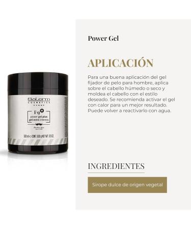 Salerm Cosmetics Homme Power Gel 17.6 oz - Strong Hold Hair Gel for Men | International Shipping Available - Buy Online on GoSupps.com