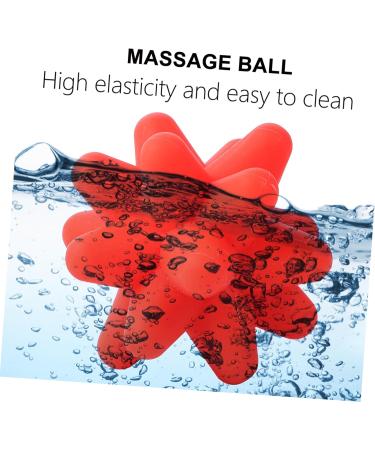 Beavorty 2-Pack Star Fitness Massage Balls for Coordination Training | Fascia Hand & Foot Massager | Elastic Yoga Gym Ball - 8x8cm Red - Buy Online on GoSupps.com