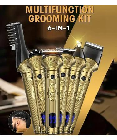 6-in-1 Hair Clippers & Trimmer Kit for Men - Professional Grooming Mustache & Nose Hair Shaving - International Shipping Available - Buy Online on GoSupps.com