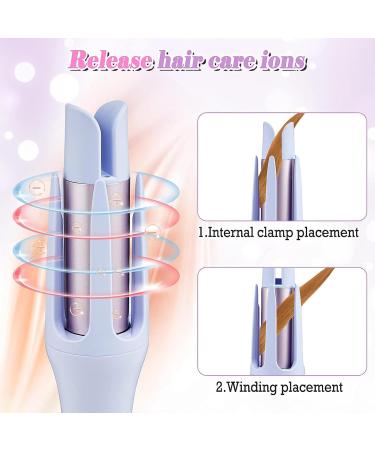 Curling Iron 1 Inch Hair Curling Wand Double Ceramic Instant Heat Hair Curler Wand Purple - Buy Online on GoSupps.com
