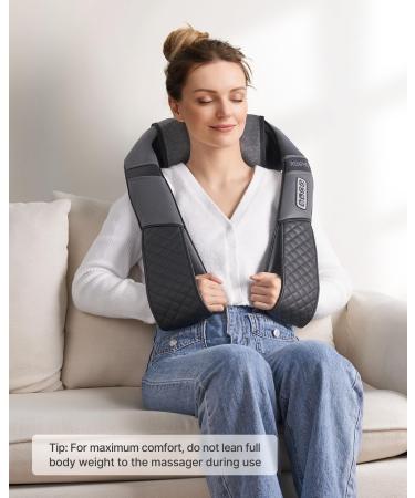 Renpho Shiatsu Massage Device - 3D Neck & Shoulder Massager with Warmth | Deep Tissue Relief for Back Legs & Feet - Black & Gray - Buy Online on GoSupps.com