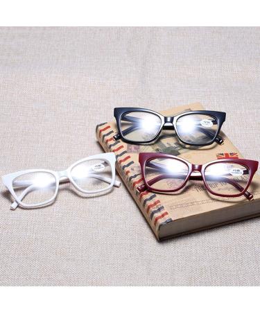 Women s Large Frame Cat Eye Reading Glasses - Comfortable +2.50 Farsightedness Lenses for Presbyopia | Stylish White Design - Buy Online on GoSupps.com