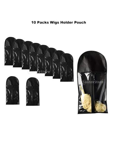 10 Hair Extension Wig Storage Bag Holder Case - Dustproof Protector in Black | International Shipping Available - Buy Online on GoSupps.com