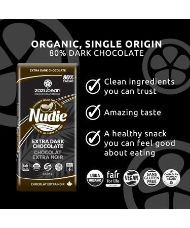Zazubean COCONUT SUGAR Chocolate bars - Vegan Organic Fair trade Gluten free Soy Free (1 Count (Pack of 12) Extra Dark Chocolate) Dark Chocolate 1 Count (Pack of 12) - Buy Online on GoSupps.com
