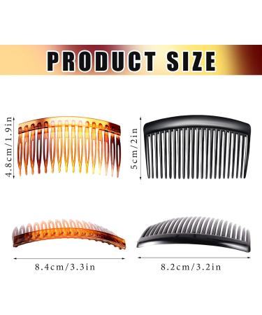 SUNNOW 12Pcs Hair Combs Slides - Plastic French Twist Decorative Hair Accessories for Women Girls - 16 and 23 Teeth (Black, Transparent, Brown) - Buy Online on GoSupps.com