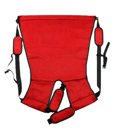 Medical Transfer Lift Sling Two-Person Wheelchair Mobility Transfer System with Heavy Duty Belts Nursing Aid for Transfers for Elderly Bedridden Disabled (Color : Red)