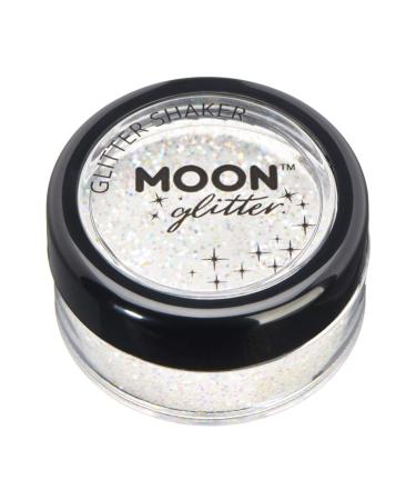 Iridescent Glitter Shakers by Moon Glitter - White - Cosmetic Festival Makeup Glitter for Face Body Nails Hair Lips - 5g