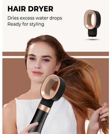 4 in 1 Air Styler Hair Dryer Brush - One Step Hair Styling Tool with Round Brush - Volumizer & Straightening - Blow Dryer & Thermal Brush - Black - Buy Online on GoSupps.com