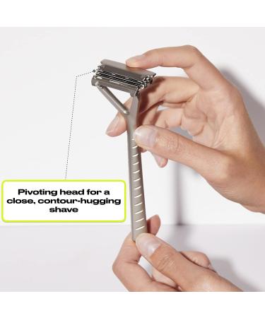 Leaf Chrome Razor - Plastic-Free Three-Blade Pivoting Head Razor | Women & Men - Buy Online on GoSupps.com