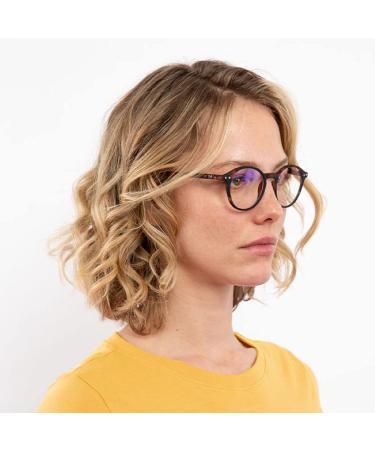 Muunel Blue Light Blocking Glasses Essilor Lenses Luca UVAllBlue Women Round Shape Tortoise Frame -3.25 Strength - Buy Online on GoSupps.com