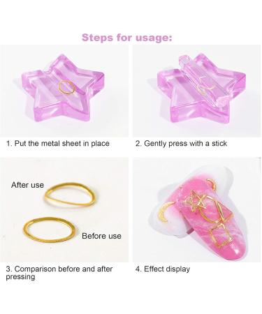 2pcs Embossed Nail Art Molds - Star & Heart Shape Metal Frame Tools for Professional Manicure - Buy Online on GoSupps.com
