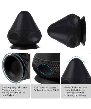 Rymall Trigger Point Presser Massage Device Set - 3 Pieces for Muscle Pain Relief Painless Self-Massage with Suction Cup & Bag (Dark Black) - Buy Online on GoSupps.com