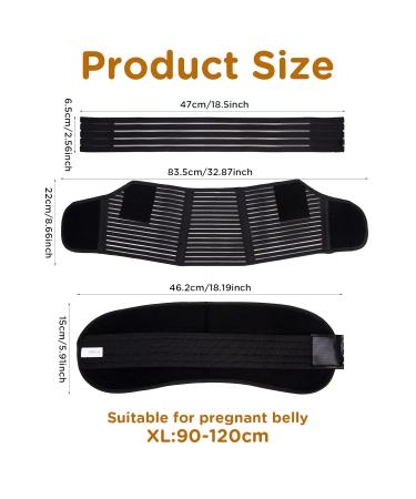 Modloan Pregnancy Support Belt - Maternity Support Band for Birth Prep & Back Pelvic Relief (Black-XL) - Buy Online on GoSupps.com