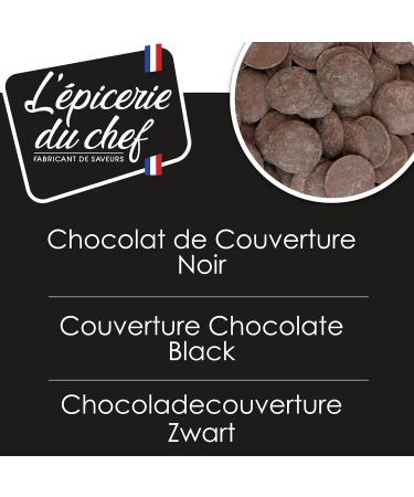  picerie du Chef EDC8632 - Dark Chocolate Pucks 500 g - Cover Chocolate for Desserts Pastries Cakes Icing - Ingredient 58% - Buy Online on GoSupps.com
