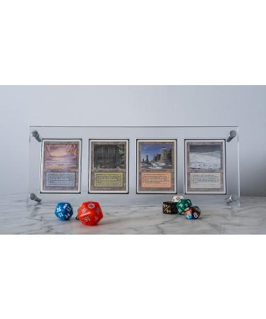 Trading Card Display Stand - 4 Slot Clear Acrylic Holder with UV Protection - Buy Online on GoSupps.com