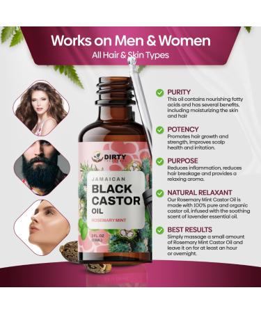 Rosemary Peppermint Castor Hair & Scalp Treatment - Nourishing Oil for Hair Growth Dry/Damaged Hair & Eczema - 2oz | Enhance Your Hair's Health - Buy Online on GoSupps.com