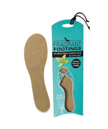 Summer Soles Fragrant Footings Ultra Absorbent Trim-to-Fit Insoles  2 Pairs - Stop Sweaty Feet with Natural Fragrances - Adhesive Backing 2 Pair (Pack of 1) Absorbent Trim to Fit - Camel W/Mint