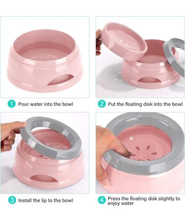 Shop Wasserne 750ml Dog Water Bowl - Splash-Proof Travel-Friendly Removable Pink Design for Dogs & Cats - Buy Online on GoSupps.com