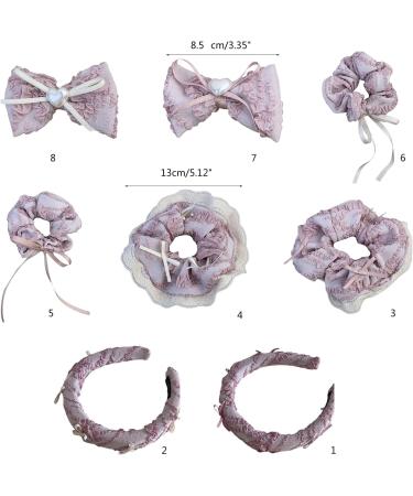 amangul Sweet Ballet Ribbon Bowknot Headband Hair Clip for Women Girl French Style Hair Scrunchies Elegant Hair Style Tool(Pink Colon Ring) - Buy Online on GoSupps.com