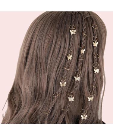 20PCS Hair Beads For Women Braids Jewelry For Hair Dreadlocks Accessories Metal Gold Silver Clips For Hair Braiding Beard Decoration For Girls Women one color B - Buy Online on GoSupps.com