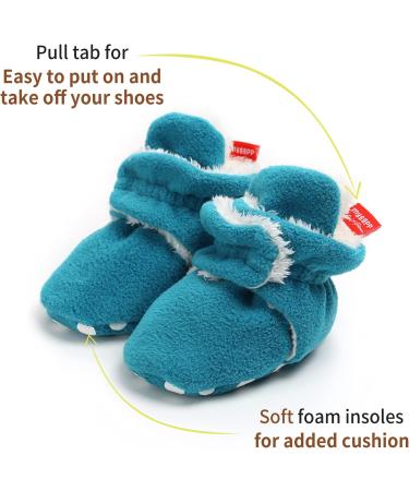 EDOTON Unisex Newborn Winter Boots - Warm & Non-Slip Bootie Socks 0-6 Months (Blue) - Buy Online on GoSupps.com