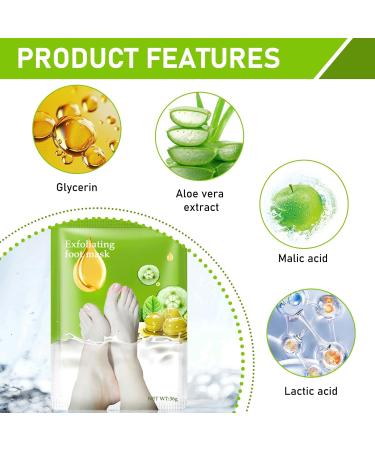 Horktrust Peeling mask for dry and cracked feet with lactic acid and olive oil removes calluses and dead skin in 27 days treatment for men and women - Buy Online on GoSupps.com