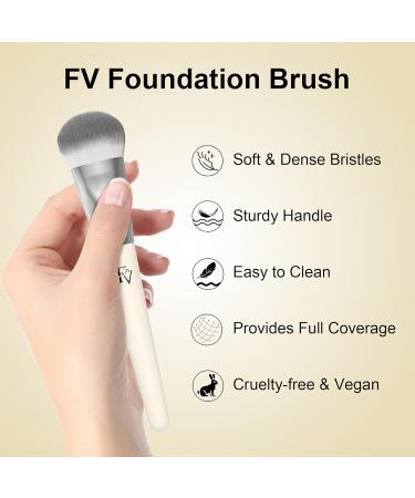 FV Liquid Foundation Brush Tapered Makeup Brush Perfect For Liquid and Powder with Soft Synthetic Bristles Face Foundation Makeup Brush for Blending & Building Coverage Cruelty-free & Vegan - Buy Online on GoSupps.com