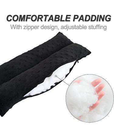 Mastectomy Seat Belt Pillows - Post Surgery Chest Cushions for Pacemaker Bypass & Hysterectomy - Hook N Loop Tape - Minky Dot Black - Buy Online on GoSupps.com