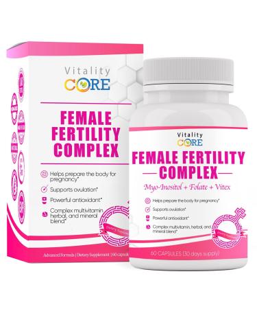 Fertility Supplements for Women Vitamins with Folic Acid Ashwagandha CoQ10 Myo-Inositol Premium Prenatal Vitamins Rich in Mineral Vitamins Antioxidants 60 Capsules