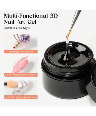  MIZHSE MIZHSE 3D Sculpting Gel with Chrome Powder 2 x 15g Rhinstone Clear Glue for Nail Design Silver/Gold Mirror Effect 5D Relief Sculpting - Buy Online on GoSupps.com