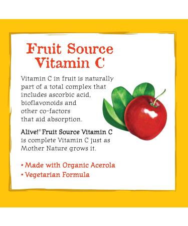 Nature's Way Alive! Fruit Source Vitamin C - 120 Vegetarian Capsules for Immune Support - Buy Online on GoSupps.com