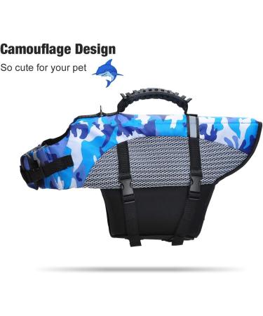 Dog Life Jacket Pet Floatation Life Vest Dog Lifesaver Preserver Swimsuit with handle for Water Safety at Beach Pool Boating (M) - Buy Online on GoSupps.com