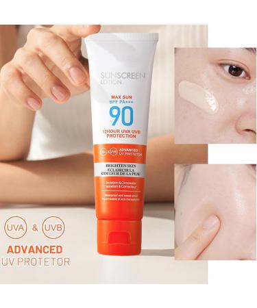 Sun Cream SPF 90 Sun Lotion Sunscreen Suncream For High Sun Protection SPF 90 Face Moisturiser Waterproof Sun Cream Against Face Sun Lotion Cream with SPF 90 Sun Cream for all Skin Types - Buy Online on GoSupps.com