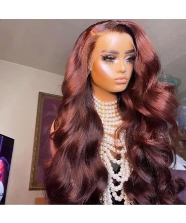 UNICE Copper Red Body Wave 13x4 Lace Front Wig 18 Inch - Pre Plucked Human Hair with Baby Hair for Dark Skins - 150% Density - Buy Online on GoSupps.com