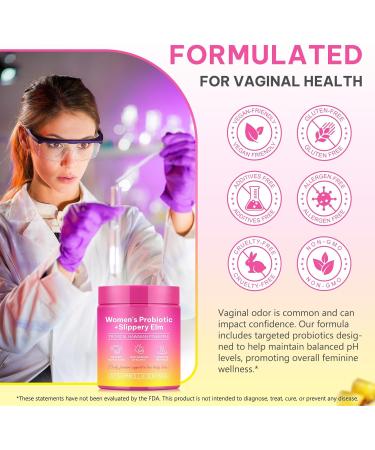 Feminine Probiotics Gummies for Women 60 Count Vaginal Probiotics Gummies with Slippery Elm Vegan for Women PH Balance Gut Health & Immune System Prebiotics & Lactobacillus Blend Pineapple Flavor - Buy Online on GoSupps.com