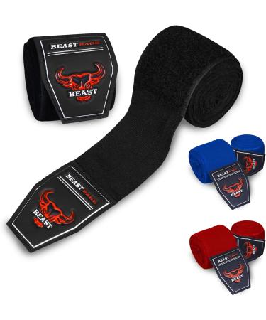 BEAST RAGE 4.5M Boxing Hand Wraps - Martial Arts Inner Gloves for Wrist Support in Black - Buy Online on GoSupps.com