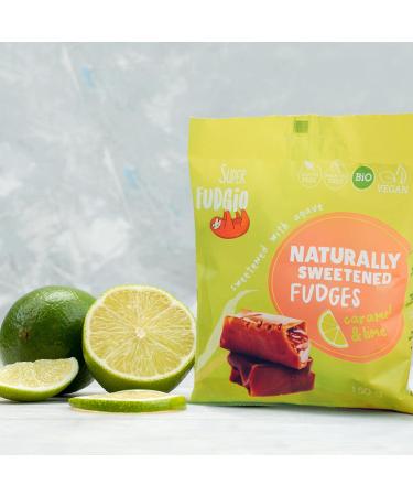 Super Fudgio Bio Bonbons - Vegan Gluten-Free Caramel & Lime Candies | Organic Coconut Milk & Sugar | 6x150g Multipack - Buy Online on GoSupps.com