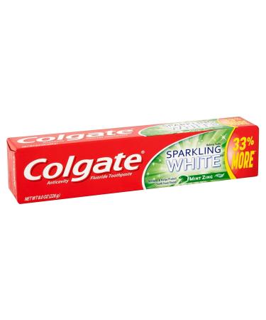 Colgate Sparkling Mint Zing Gel Toothpaste - White Mint & Spearmint 8oz - Fresh Breath & Effective Dental Care - Buy Online on GoSupps.com