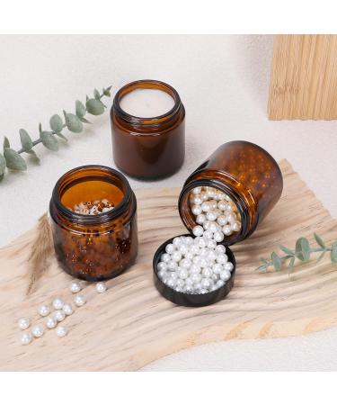 Yishik 4 oz Amber Glass Round Jars with Black Lids 6 Pack Empty Cosmetic Jars Face Cream Storage Containers for Powder Lotion Beauty Products Travel Favors Amber-4oz - Buy Online on GoSupps.com