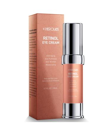 Retinol Eye Cream for Dark Circles and Puffiness Anti Aging Under Eye Cream with Hyaluronic Acid Retinol & Collagen to Fight Fine Lines Wrinkles & Dark Spots Retinol Eye Cream(0.7oz)