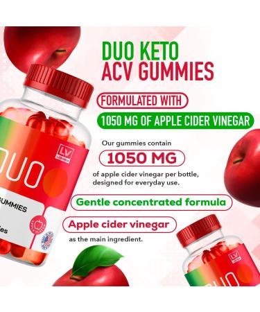 Duo Keto ACV Gummies - Advanced 1050MG Apple Cider Vinegar Formula 60 Count for Keto Diet Supports Weight Loss & Wellness - Buy Online on GoSupps.com