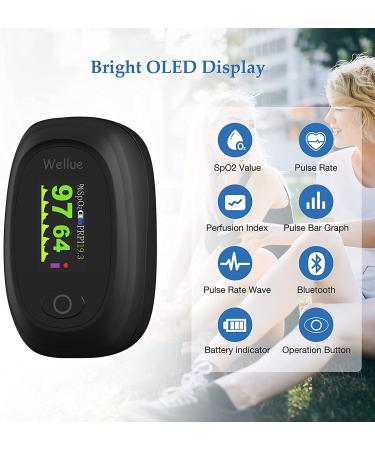 Buy Wellue Pod-2W Bluetooth Pulsoximeter - Finger Blood Oxygen Monitor with App & Heart Rate Tracking - Buy Online on GoSupps.com