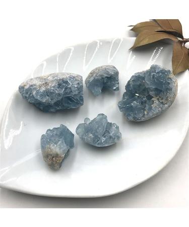 1PC Random Natural Blue Celestite Quartz Crystal ClusterStones Specimen Home Decoration Crafts Ornament Semi-Precious Stone Jade Exorcise Evil Spirits ZJGIDTEM (Size : 1pc Random 50-80g) - Buy Online on GoSupps.com