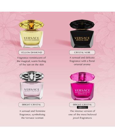 Versace Perfume for Women Set of 4 Mini Bright Crystal Yellow Diamond Crystal Noir Bright Crystal Absolu Perfume for Women Fragrance Sampler Set Designer Womens Samples (4 Count 0.17 oz) - Buy Online on GoSupps.com