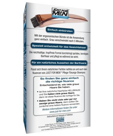Just For Men Brush-In Color Gel Formula Beard & Mustache - Light Brown Pack of 3 | 28g Each | International Shipping Available - Buy Online on GoSupps.com