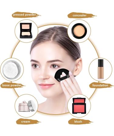 2PCS Velvet Powder Puffs Set for Pressed and Loose Powder - Dual-Use Makeup Tool with Strap - Black & Nude - Buy Online on GoSupps.com