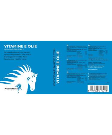 PharmaHorse Natural Vitamin E Oil | 100% Doping-Free Antioxidant | High Dosage 1L | Premium Equestrian Care - Buy Online on GoSupps.com